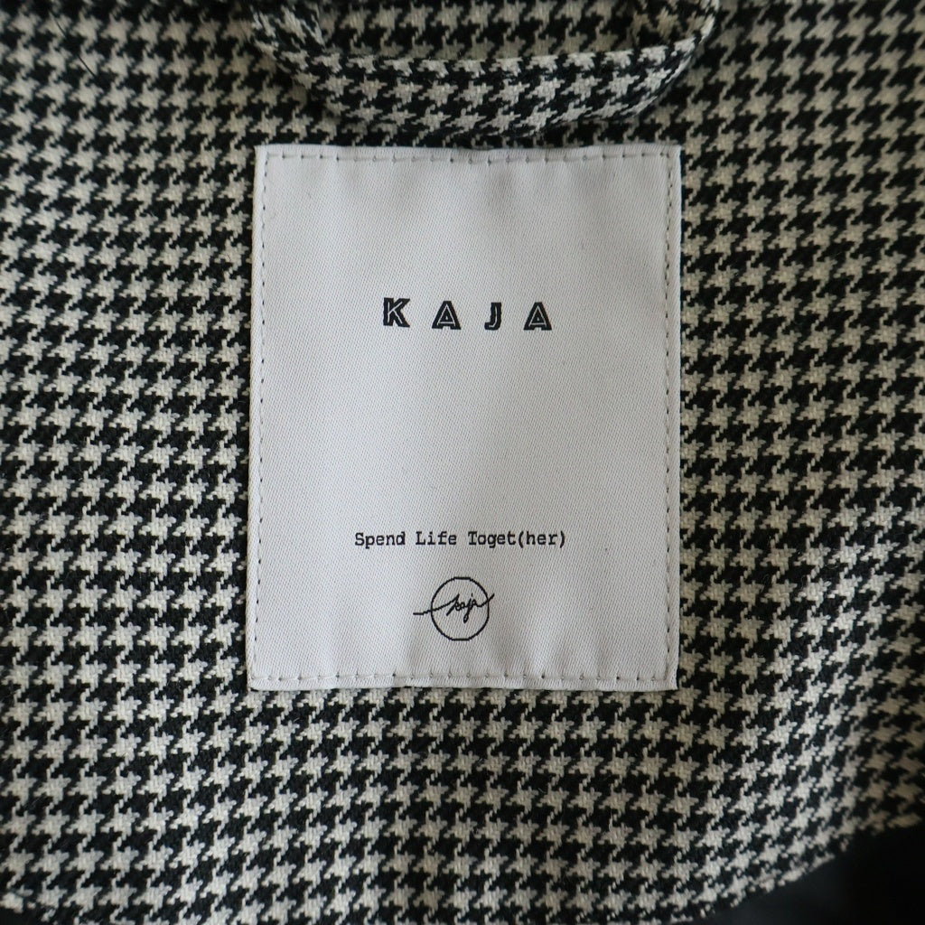 NO BRAND(ノーブランド) KAJA カジャ HOUNDSTOOTH HARRINGTON JACKET 千鳥格子柄 スイングトップ ジャケット ブラック 20269159