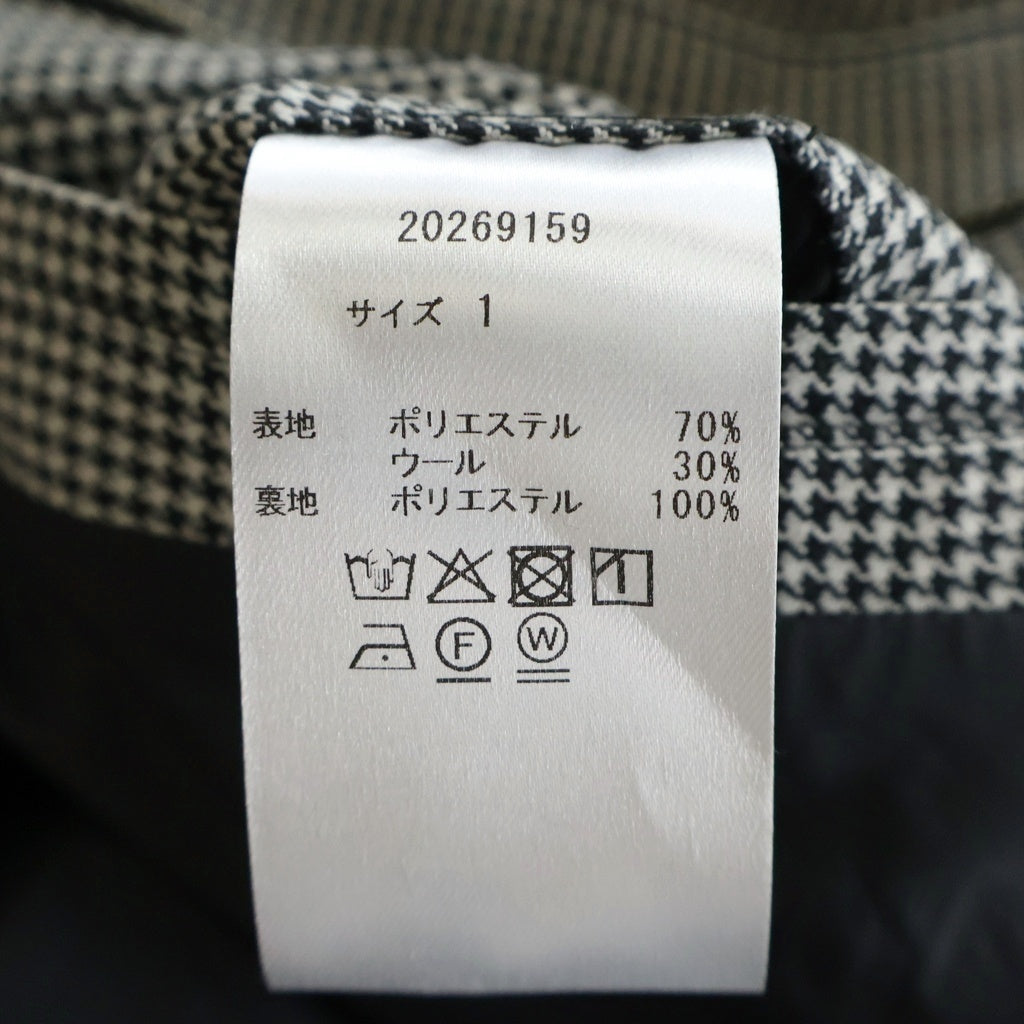 NO BRAND(ノーブランド) KAJA カジャ HOUNDSTOOTH HARRINGTON JACKET 千鳥格子柄 スイングトップ ジャケット ブラック 20269159