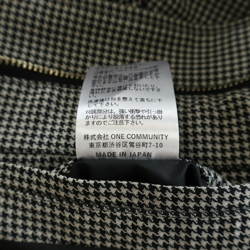 NO BRAND(ノーブランド) KAJA カジャ HOUNDSTOOTH HARRINGTON JACKET 千鳥格子柄 スイングトップ ジャケット ブラック 20269159