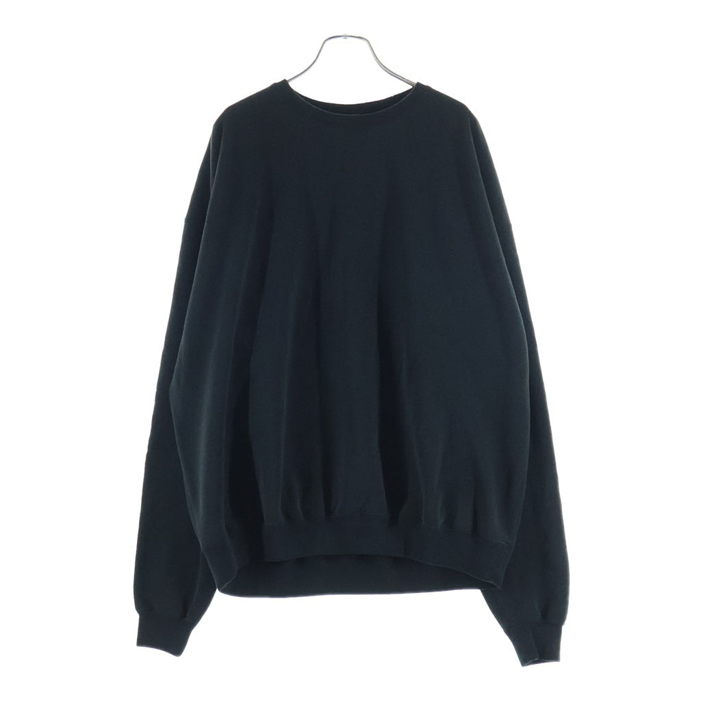 NO BRAND(ノーブランド) OVY オヴィー W Vintage sweat ピグメントダイ ヴィンテージ クルーネックスウェット トレーナー ブラック W0022