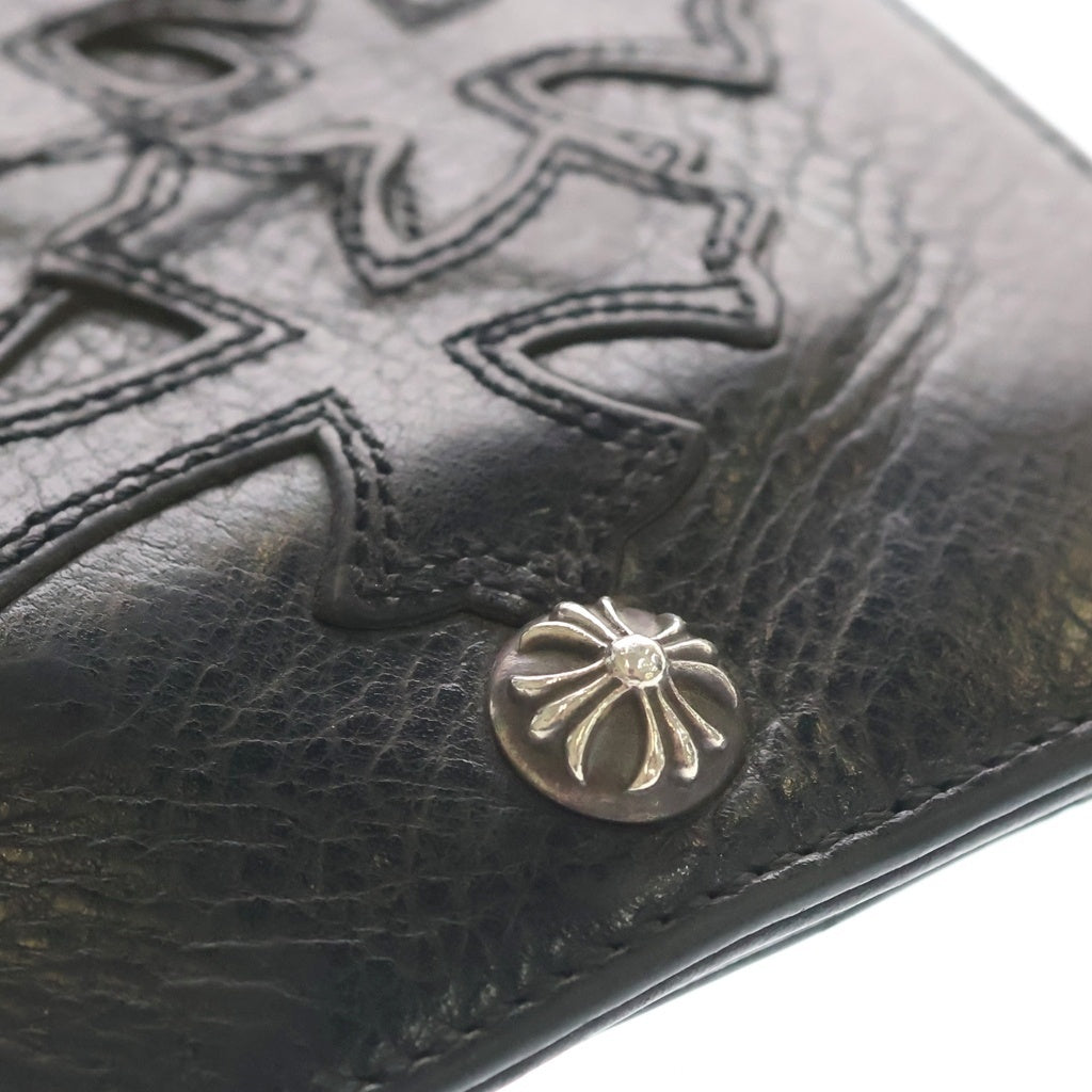 CHROME HEARTS(クロムハーツ) 1SNAP 3CEM CRS 1スナップ 3セメタリークロス レザーウォレット 財布 ブラック