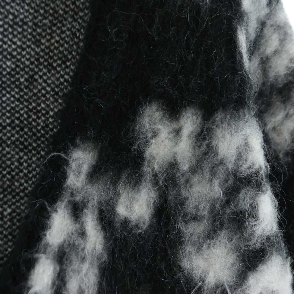 SAINT MICHAEL(セントマイケル) 24AW ×DENIM TEARS DT MH CARDIGAN デニムティアーズ フラワーデザイン ボタンアップ ウール ニットカーディガン ブラック SM-YS1-0000-C50