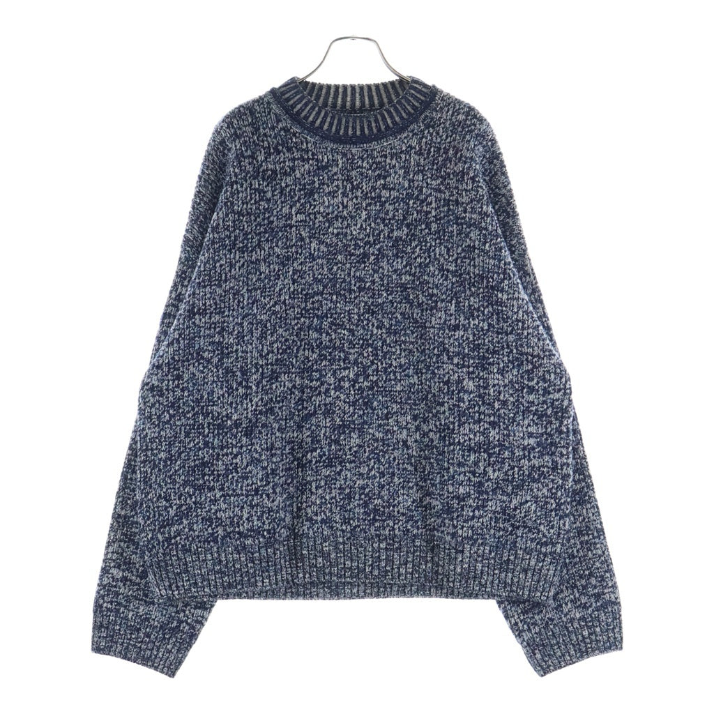 Acne Studios(アクネ ストゥディオズ) メタリック ハートジャガード ウール クルーネックニットセーター ブルー FN-MN-KNIT000488