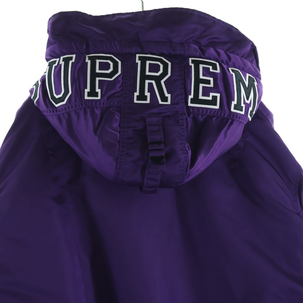 SUPREME(シュプリーム) 21AW Hooded MA-1 ナイロン フーデッド フライト ボンバージャケット ブルゾン パープル