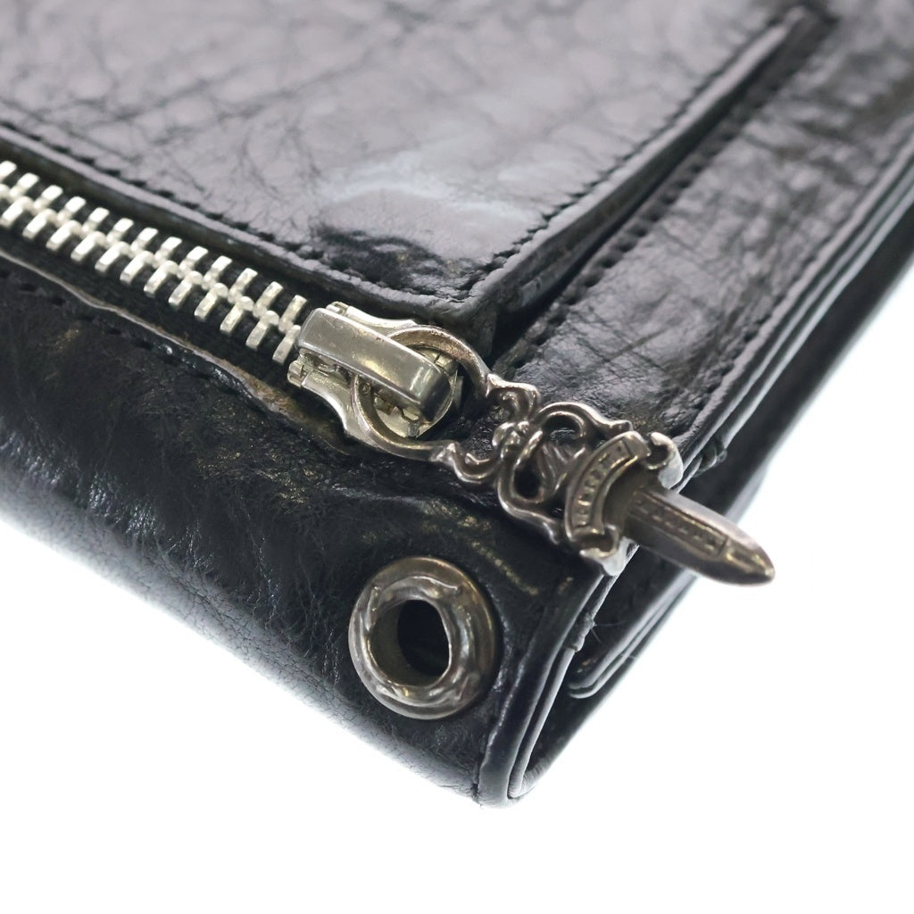 CHROME HEARTS(クロムハーツ) WAVE ウェーブ レザーウォレット 財布 ブラック