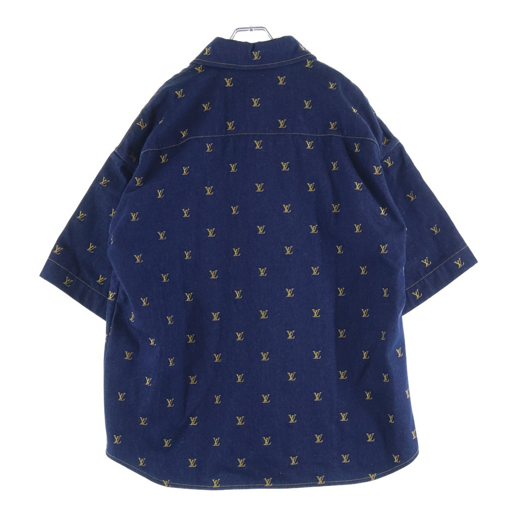 LOUIS VUITTON(ルイヴィトン) 24SS EMBORIDARY SIGNATURE S/S DENIM SHIRT エンブロイダードシグネチャー 半袖デニムシャツ インディゴ RM241 JX1 HQS90W