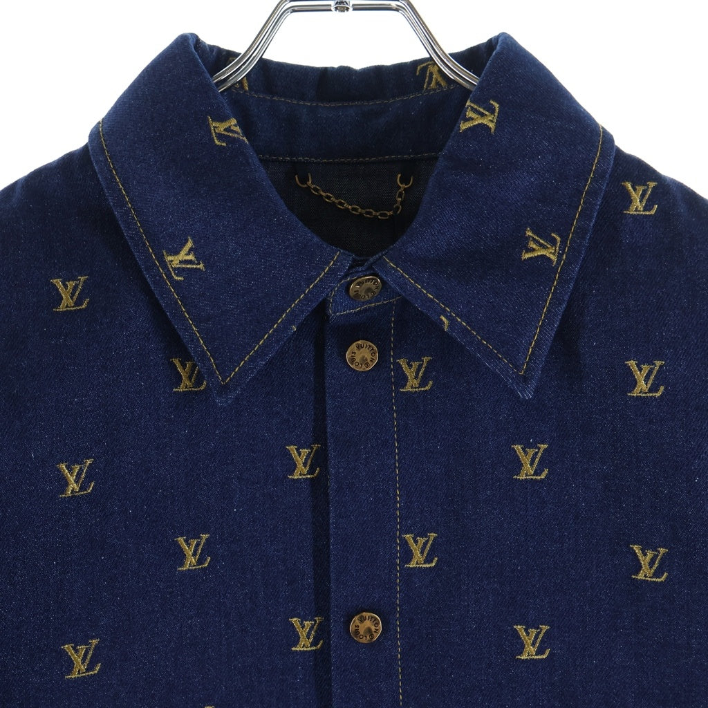 LOUIS VUITTON(ルイヴィトン) 24SS EMBORIDARY SIGNATURE S/S DENIM SHIRT エンブロイダードシグネチャー 半袖デニムシャツ インディゴ RM241 JX1 HQS90W