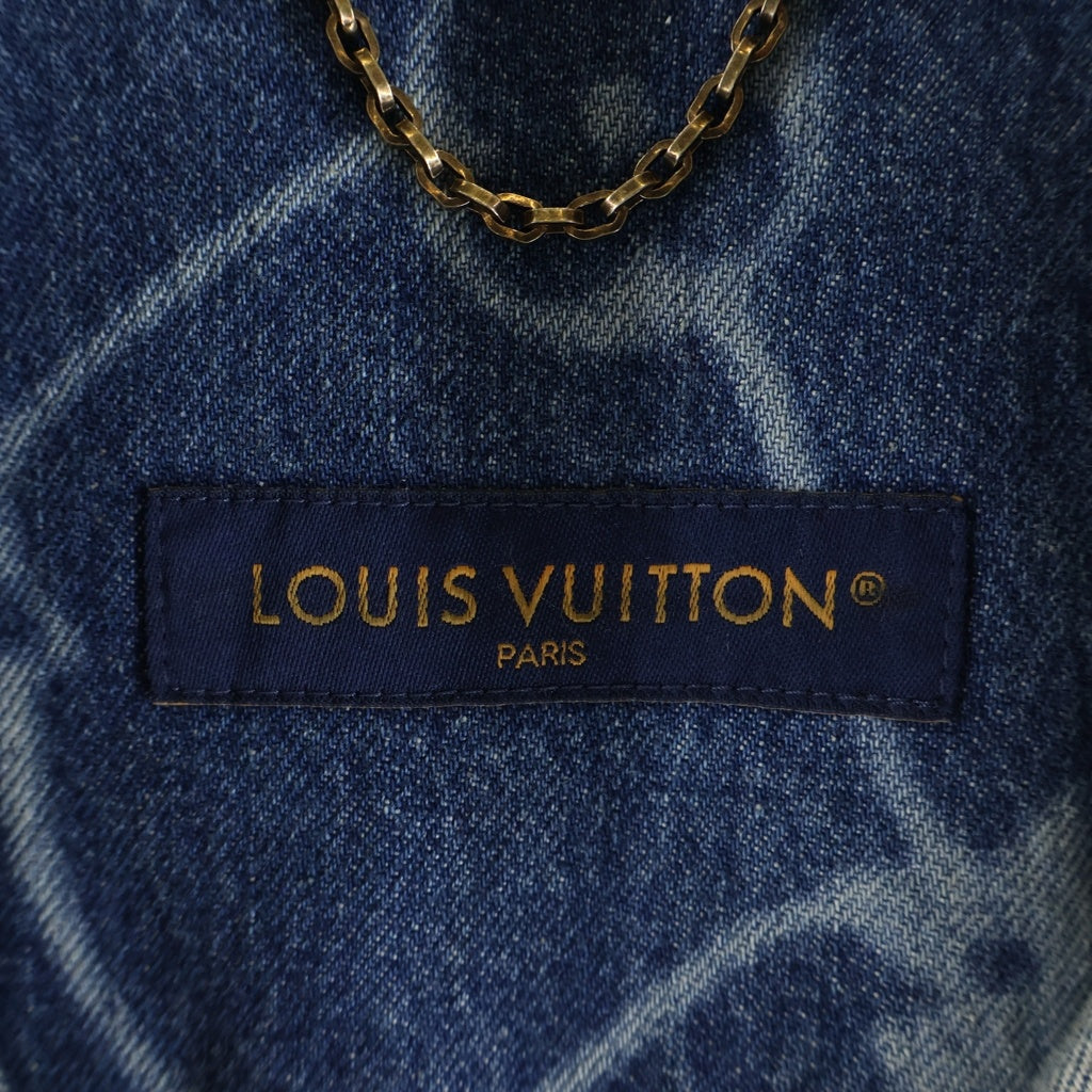 LOUIS VUITTON(ルイヴィトン) 24AW MONOGRAM SHORT DENIM SHIRT モノグラムプリント ウォッシュド加工 半袖デニムシャツ インディゴ RM242MM KOE HRS24W