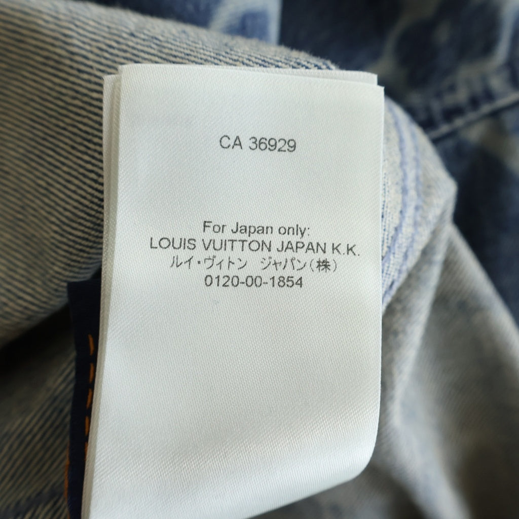 LOUIS VUITTON(ルイヴィトン) 24AW MONOGRAM SHORT DENIM SHIRT モノグラムプリント ウォッシュド加工 半袖デニムシャツ インディゴ RM242MM KOE HRS24W