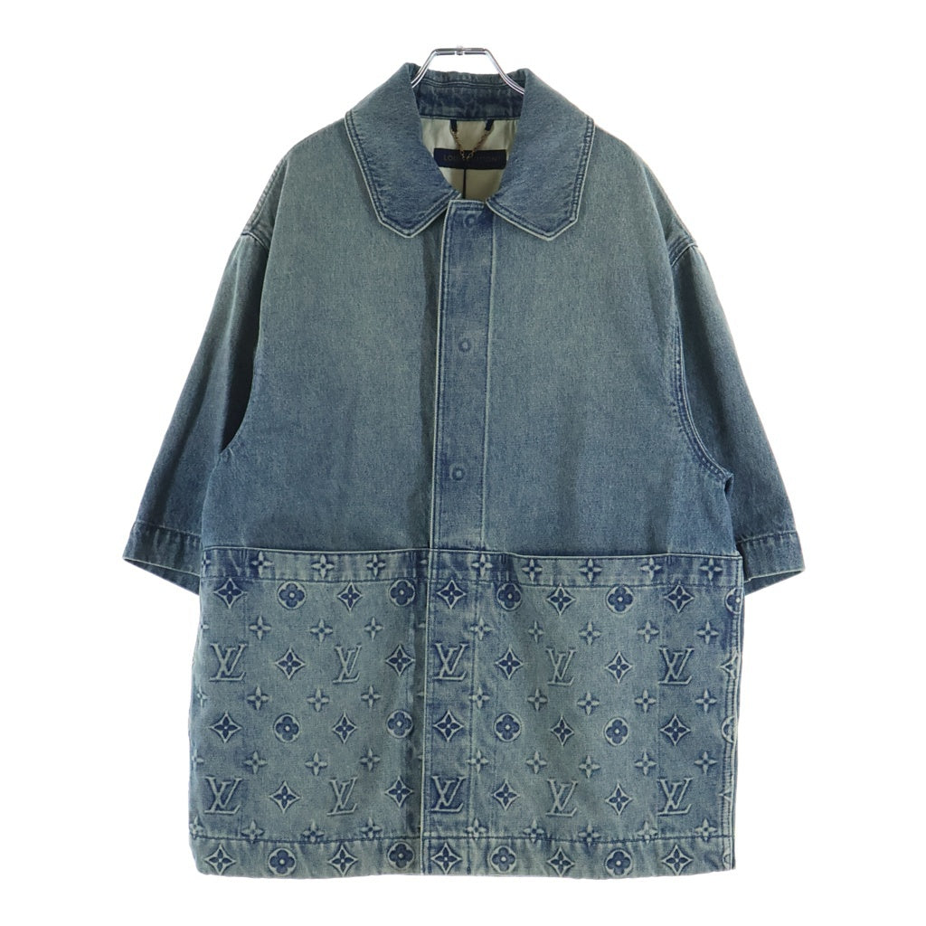 LOUIS VUITTON(ルイヴィトン) 23AW MONOGRAM DENIM WORK S/S SHIRT モノグラム切替 半袖デニムシャツ インディゴ RM232Q Y38 HOS46W