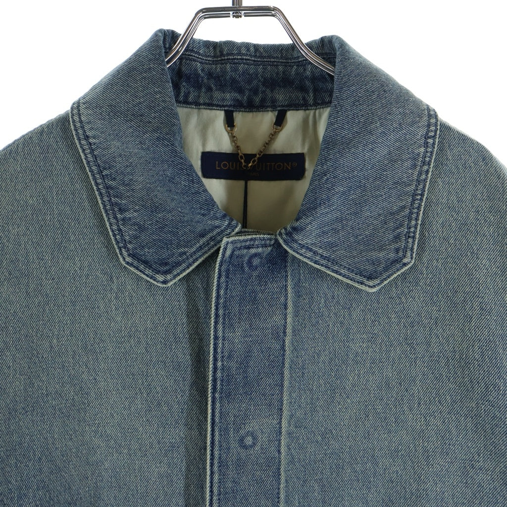 LOUIS VUITTON(ルイヴィトン) 23AW MONOGRAM DENIM WORK S/S SHIRT モノグラム切替 半袖デニムシャツ インディゴ RM232Q Y38 HOS46W