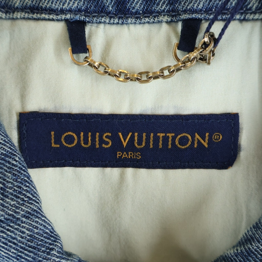 LOUIS VUITTON(ルイヴィトン) 23AW MONOGRAM DENIM WORK S/S SHIRT モノグラム切替 半袖デニムシャツ インディゴ RM232Q Y38 HOS46W