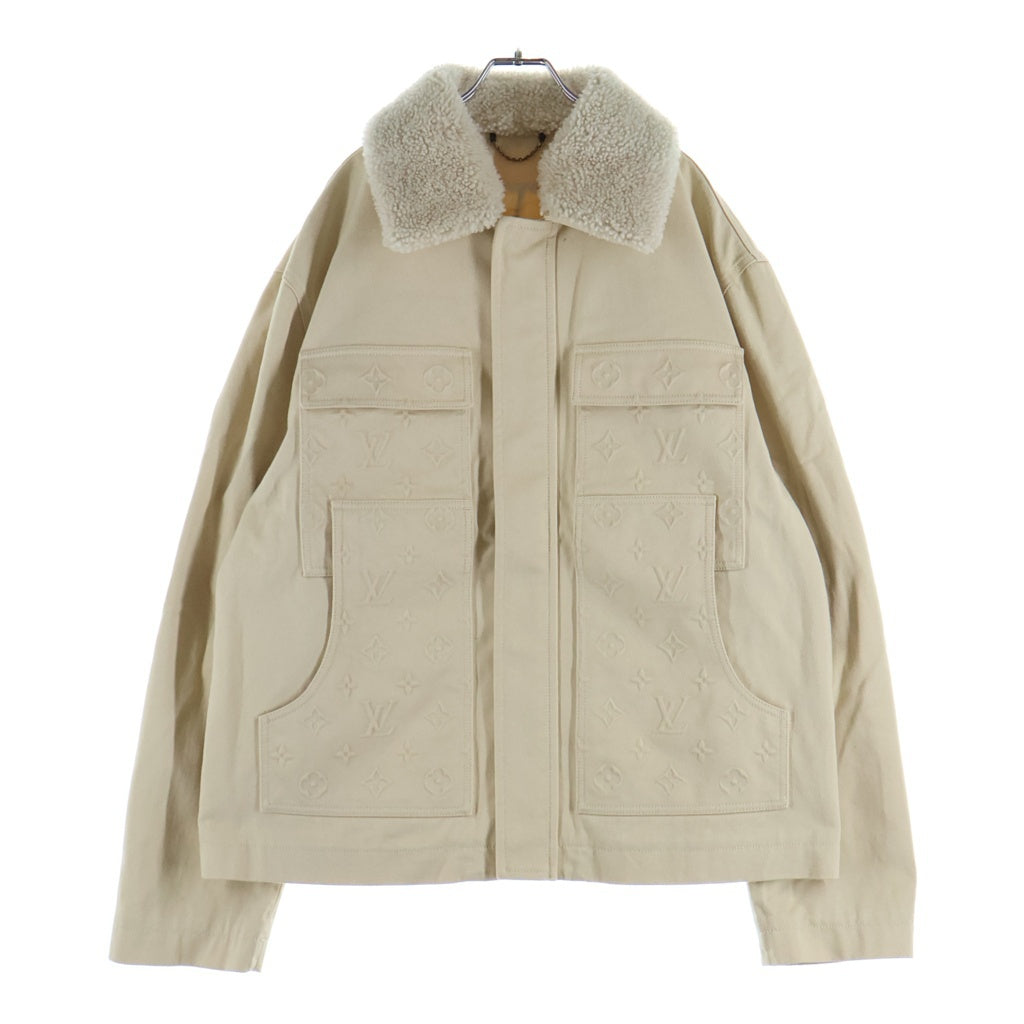 LOUIS VUITTON(ルイヴィトン) 23SS モノグラム ワークウェア 襟ボア ジップアップデニムジャケット アイボリー RM231Q TZ0 HOA45W