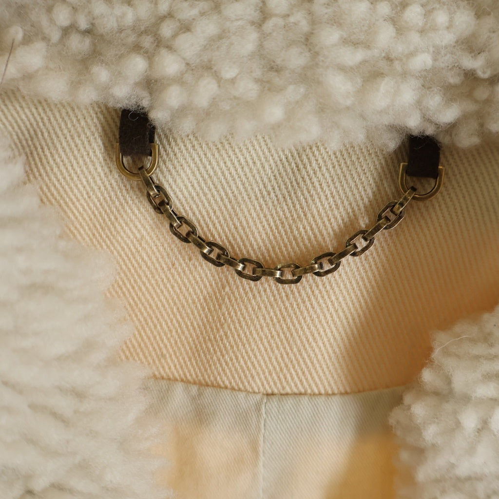 LOUIS VUITTON(ルイヴィトン) 23SS モノグラム ワークウェア 襟ボア ジップアップデニムジャケット アイボリー RM231Q TZ0 HOA45W