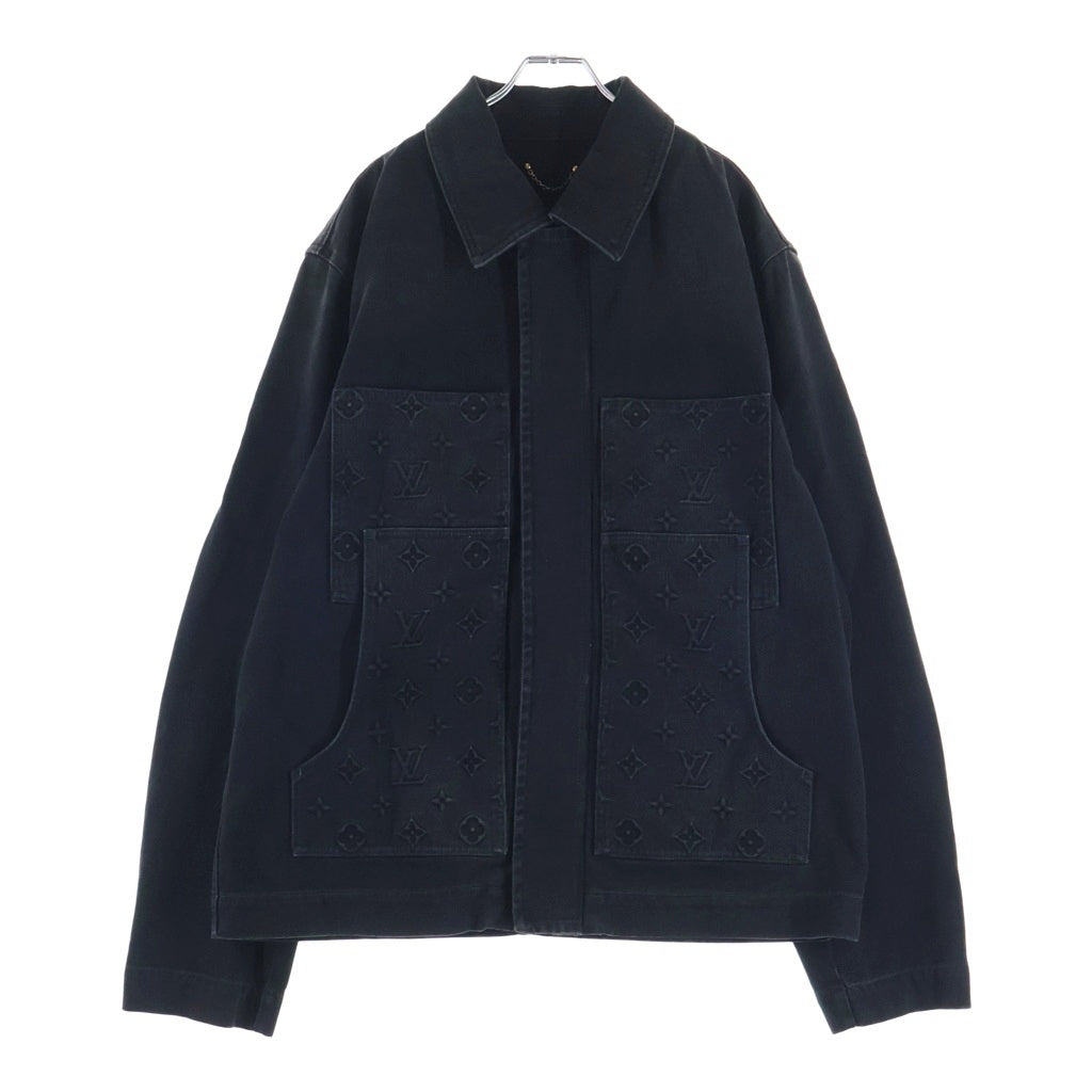 LOUIS VUITTON(ルイヴィトン) 24AW モノグラムエンボス ワークウェア ジップアップデニムジャケット ブラック RM242MQ CCU HRA50W