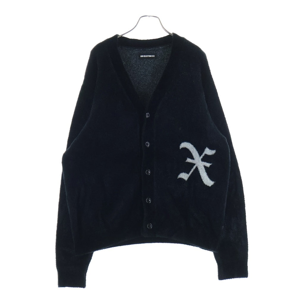 GOD SELECTION XXX(ゴッドセレクショントリプルエックス) KNIT CARDIGAN ナイロンニットカーディガン ブラック GX-A25-KN-01