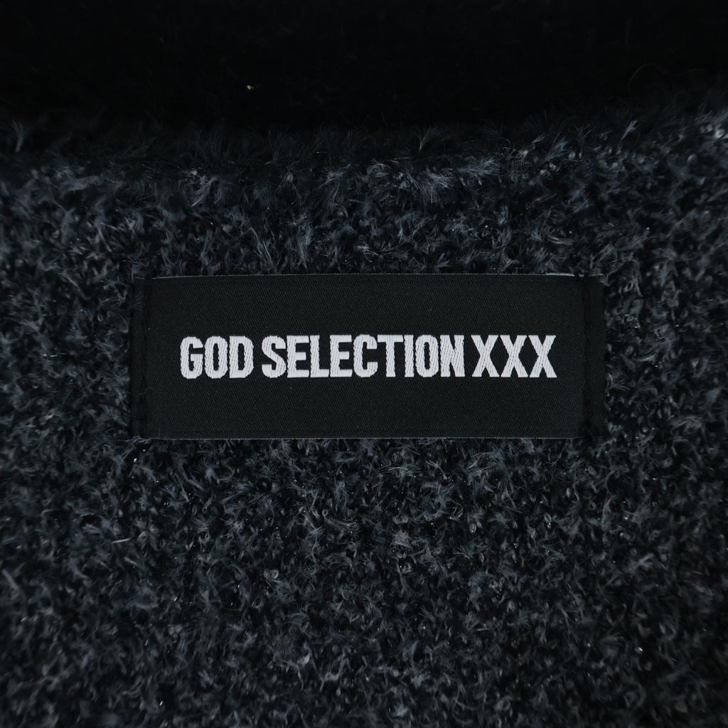 GOD SELECTION XXX(ゴッドセレクショントリプルエックス) KNIT CARDIGAN ナイロンニットカーディガン ブラック GX-A25-KN-01