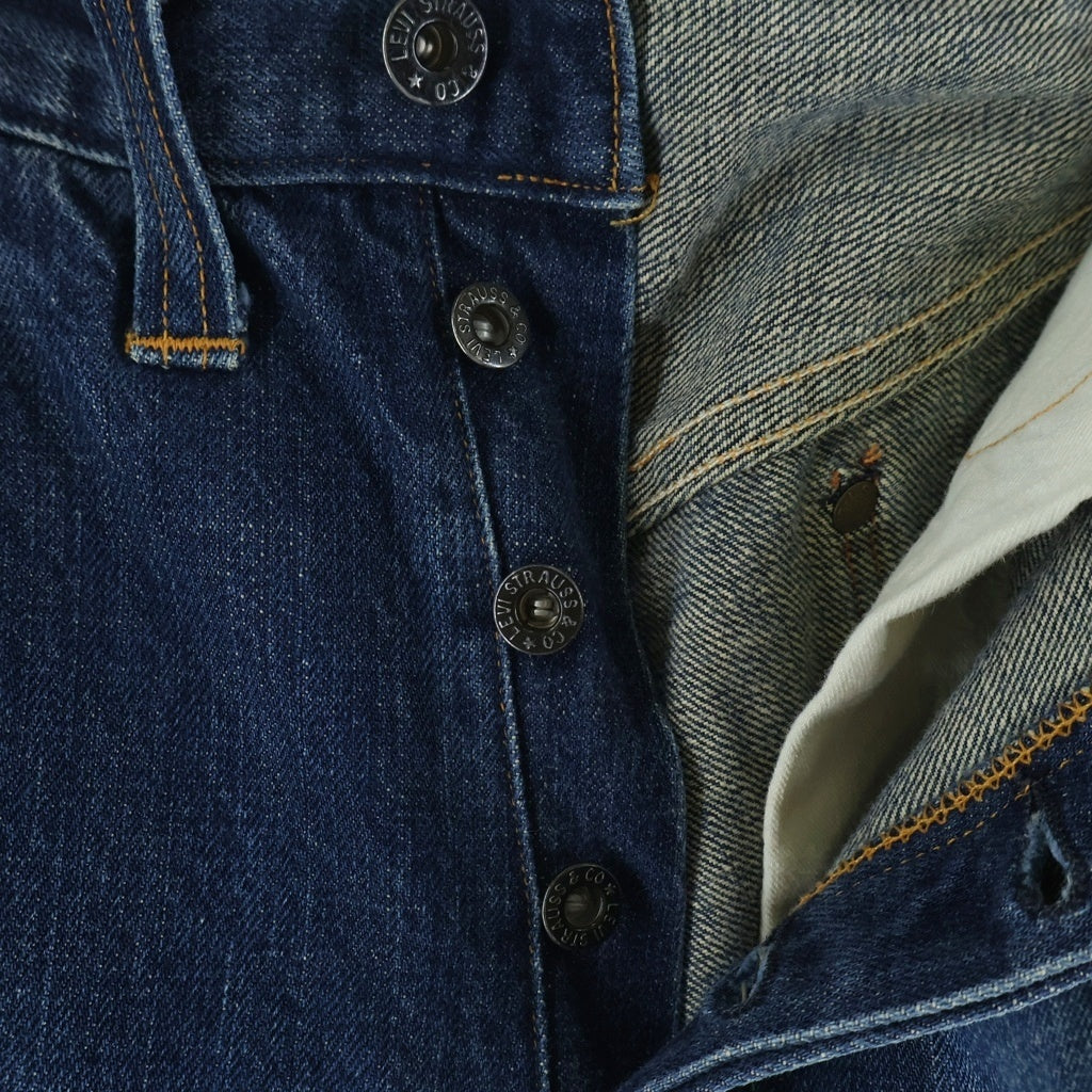 Levi's(リーバイス) 90S VINTAGE 201XX 復刻 布パッチ ボタン裏555 バレンシア工場 ヴィンテージ シンチバック ボタンフライ デニムパンツ インディゴ