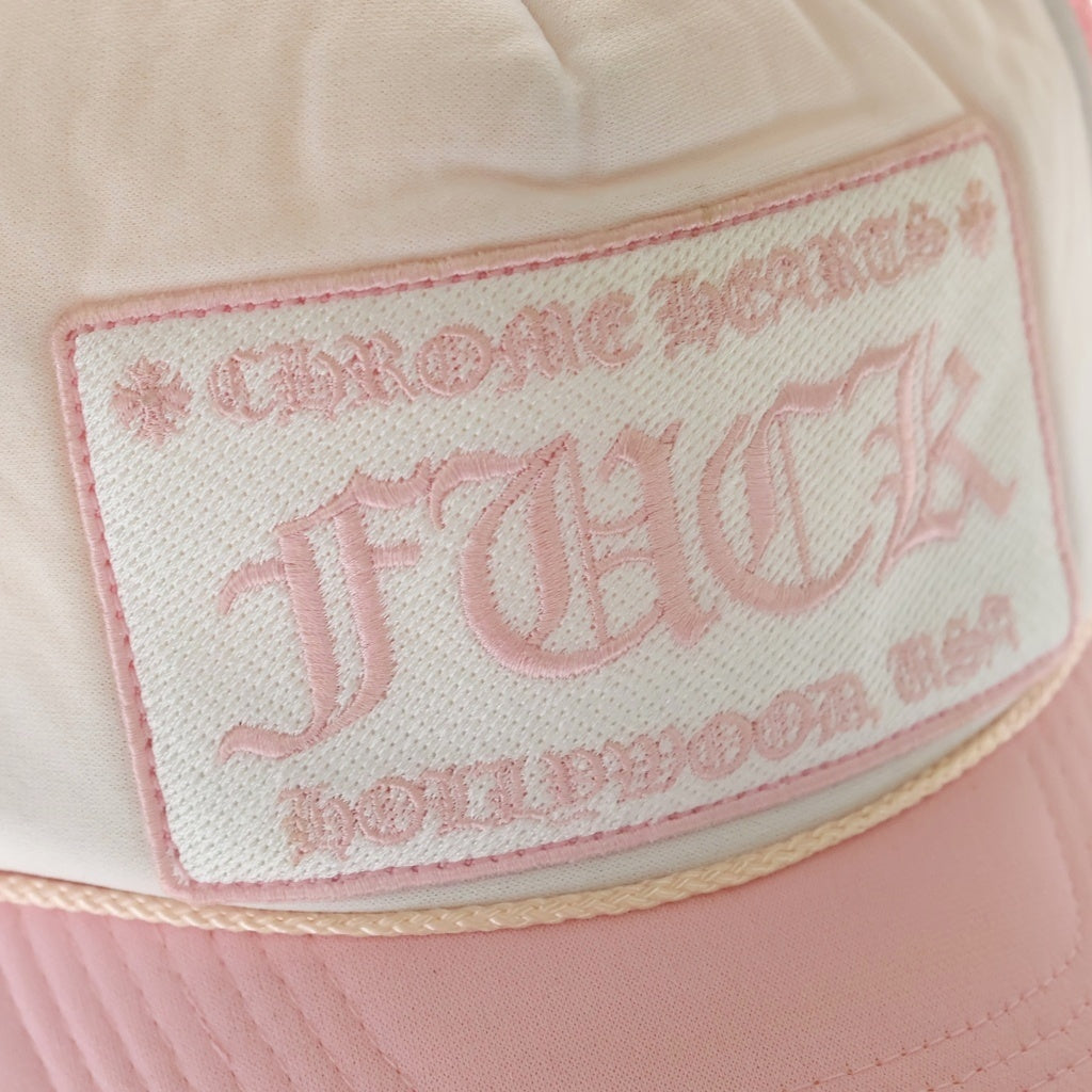 CHROME HEARTS(クロムハーツ) TRUCKER FUCK CAP トラッカー クロスパッチ ボール メッシュ 帽子 キャップ ピンク