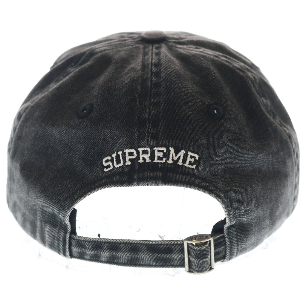 SUPREME(シュプリーム) 23AW Pigment Coated S Logo 6-panel Cap コーティング ロゴ エンブロイダリー デニム キャップ グレー