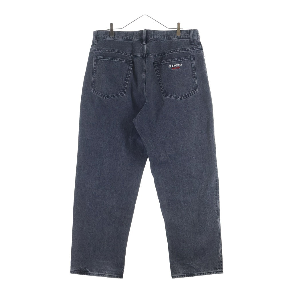 SUPREME(シュプリーム) 23SS Baggy Jean Washed クラシックロゴエンブロイダリー ウォッシュド加工 ジップフライ バギーワイドパンツ グレー