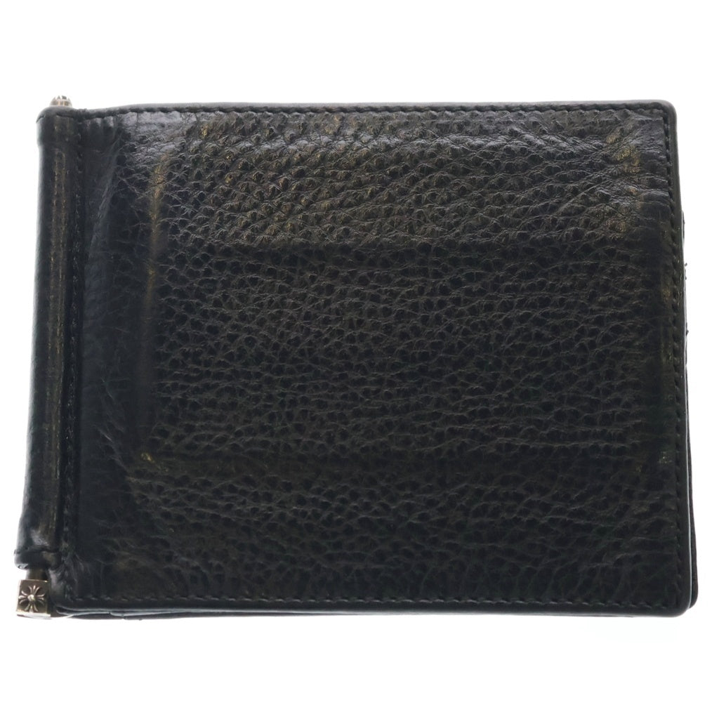 CHROME HEARTS(クロムハーツ) WALLET MONEY CLIP マネークリップ付き レザーウォレット財布 ブラック