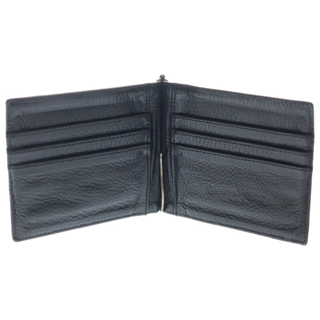 CHROME HEARTS(クロムハーツ) WALLET MONEY CLIP マネークリップ付き レザーウォレット財布 ブラック