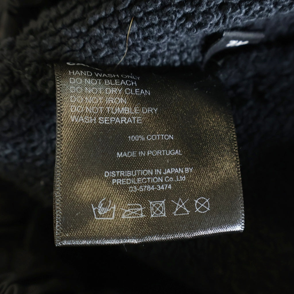 ASKYURSELF(アスクユアセルフ) GOTH RAW FLEECE SHORTS フロント ロゴプリント ゴス風 カットオフ フリース ショーツ ブラック
