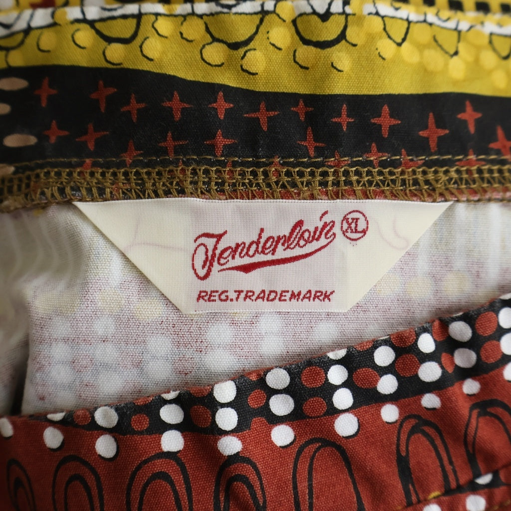 TENDERLOIN(テンダーロイン) ATX CREW A カンガルーポケット 総柄 プルオーバークルーネックジャケット ブラウン