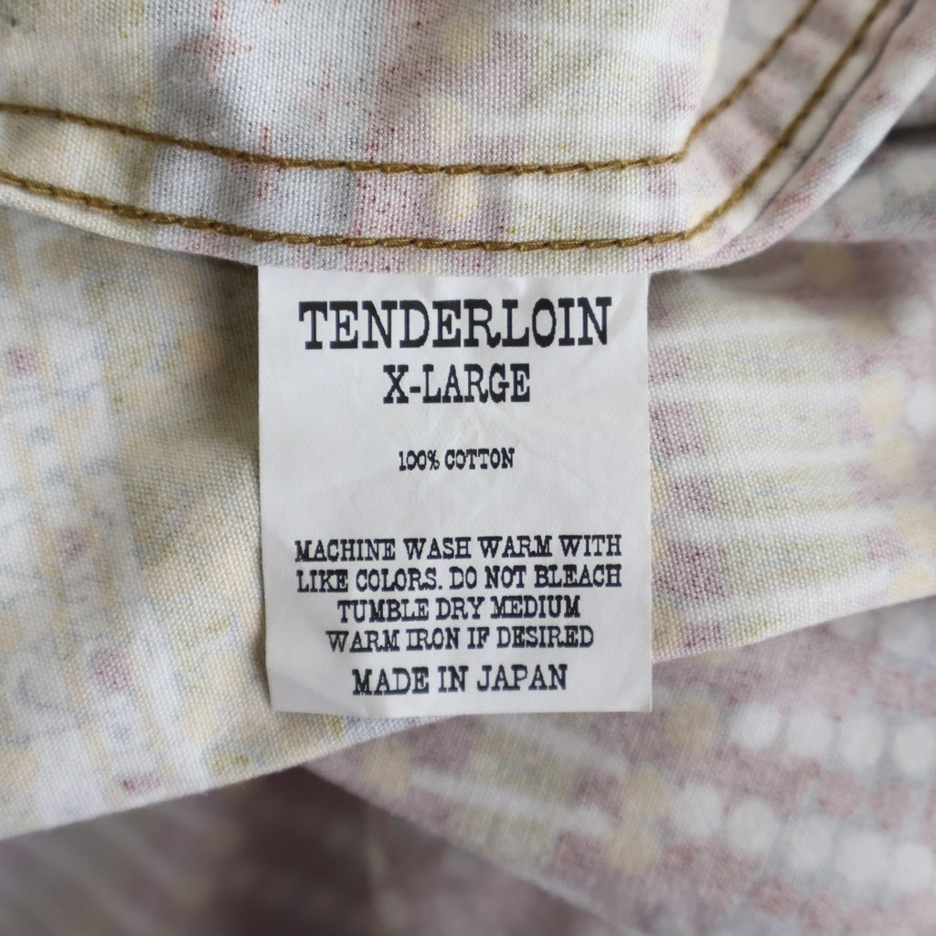 TENDERLOIN(テンダーロイン) ATX CREW A カンガルーポケット 総柄 プルオーバークルーネックジャケット ブラウン