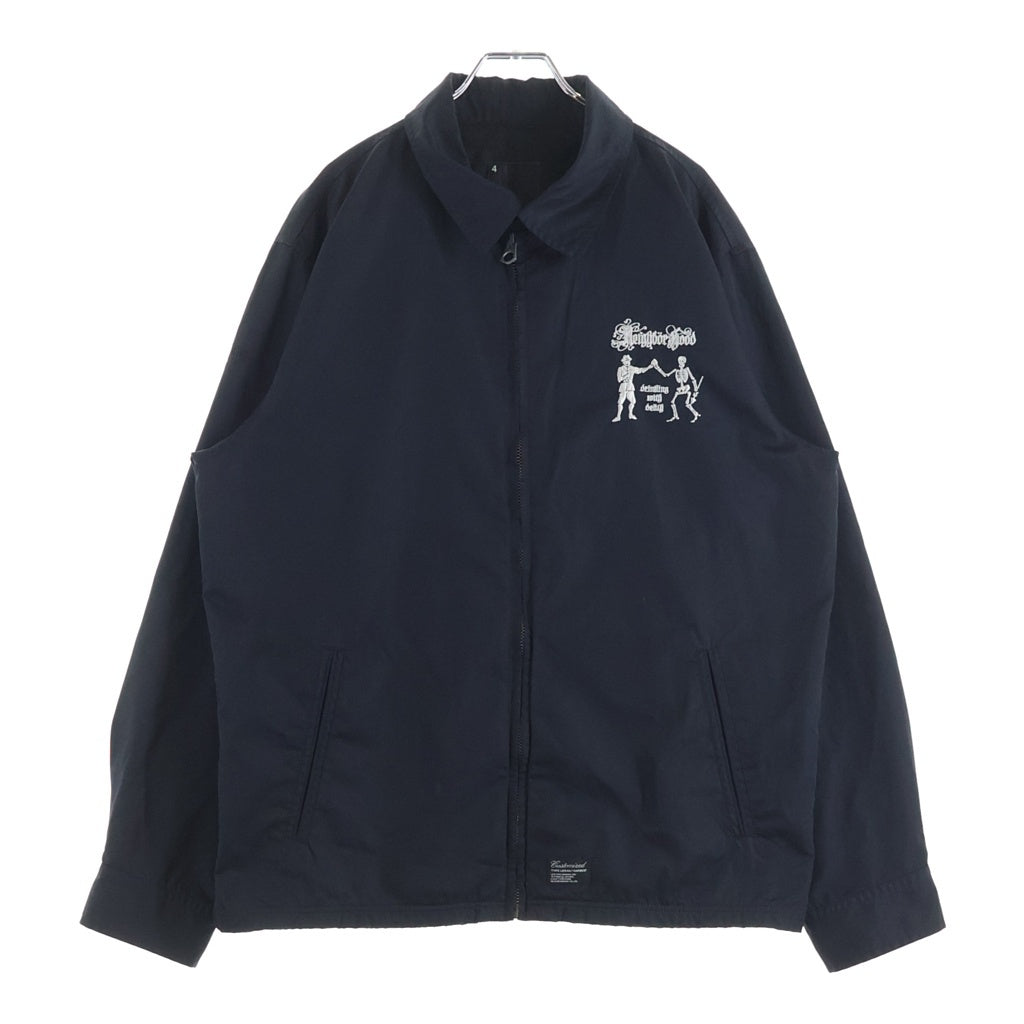 NEIGHBORHOOD(ネイバーフッド) コットン混 スカルエンブロイダリー スイングトップ ジップアップジャケット ブラック TSNH-JK-01