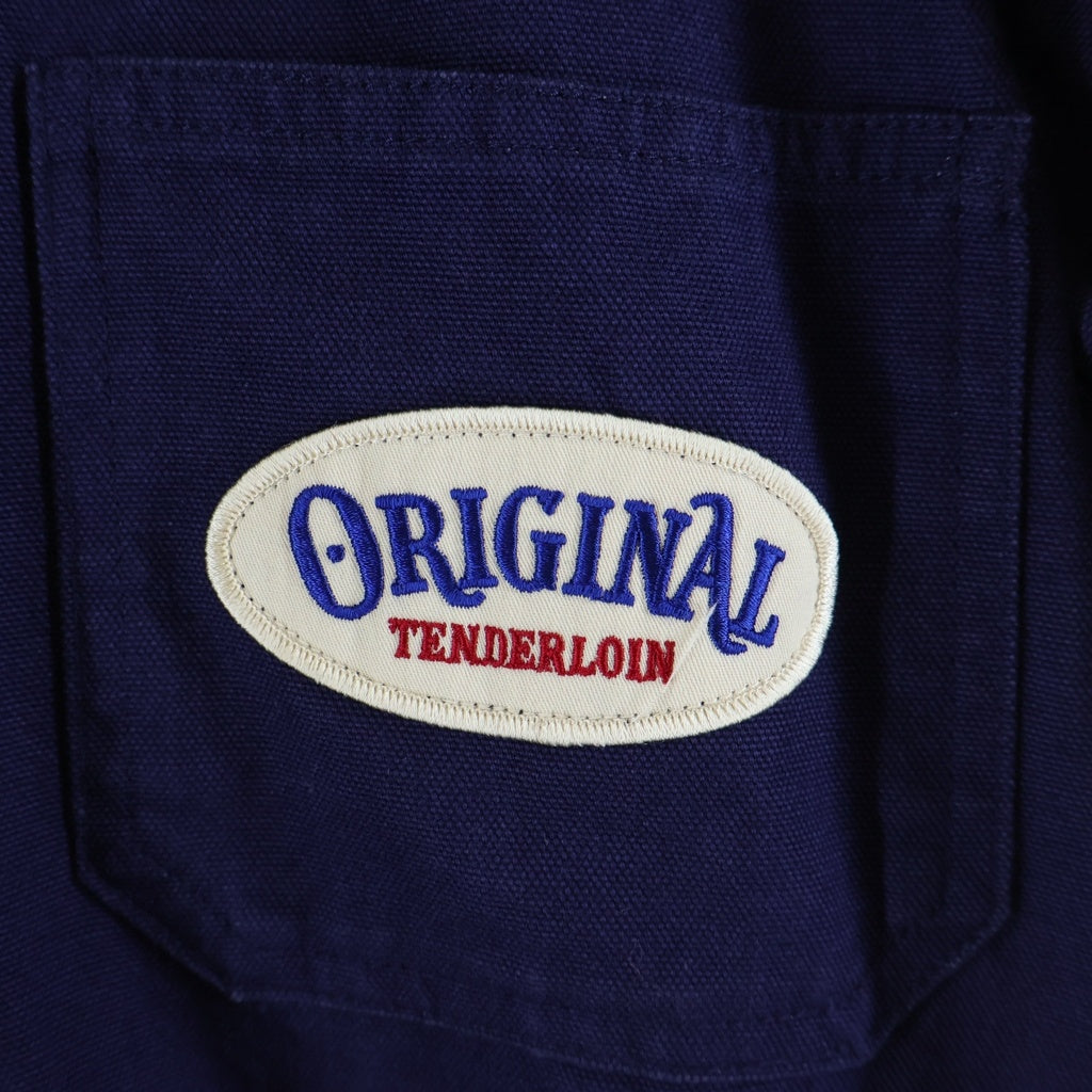 TENDERLOIN(テンダーロイン) 16SS T-BEST COVERALL Tベスト ロゴワッペン バッグチェーンステッチ スタンドカラー コットン カバーオール パープル