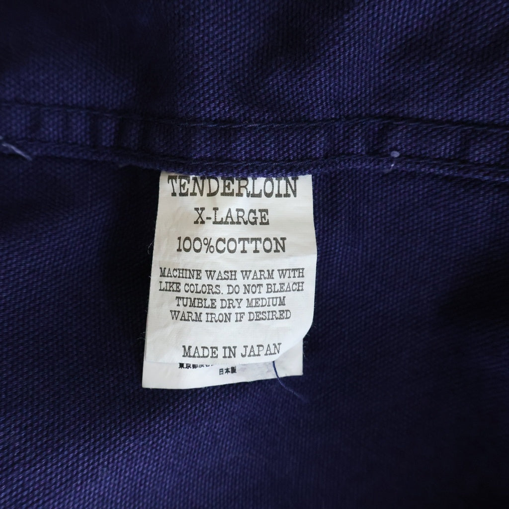 TENDERLOIN(テンダーロイン) 16SS T-BEST COVERALL Tベスト ロゴワッペン バッグチェーンステッチ スタンドカラー コットン カバーオール パープル