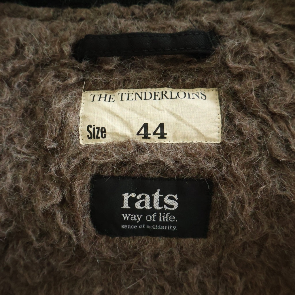 TENDERLOIN(テンダーロイン) 11AW ×RATS B-15 ラッツ フロント刺繍 ジップアップ フライト ボンバー ジャケット ブルゾン ブラック