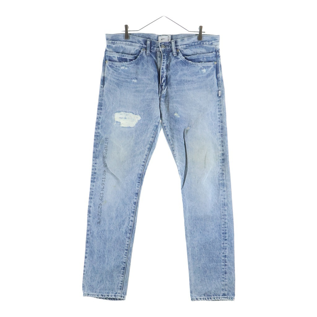 WTAPS(ダブルタップス) 19SS BLUES VERY SKINNY TRASH ブルー ベリー トラッシュ スキニーデニムパンツ ライトインディゴ 191WVDT-PTM01