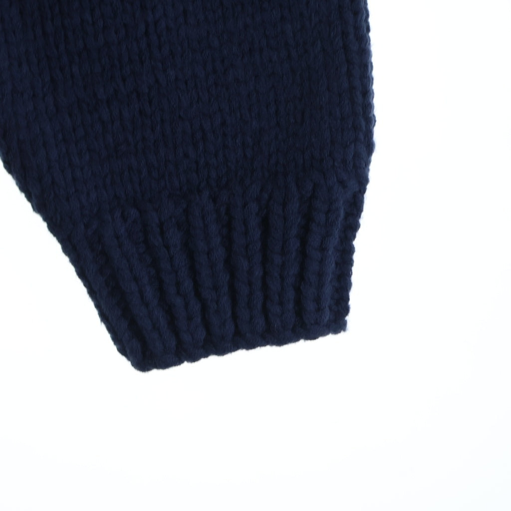 DESCENDANT(ディセンダント) 24AW DAWN COWICHAN SWEATER ダウンカウチンニット ジップアップセーター グリーン/ネイビー