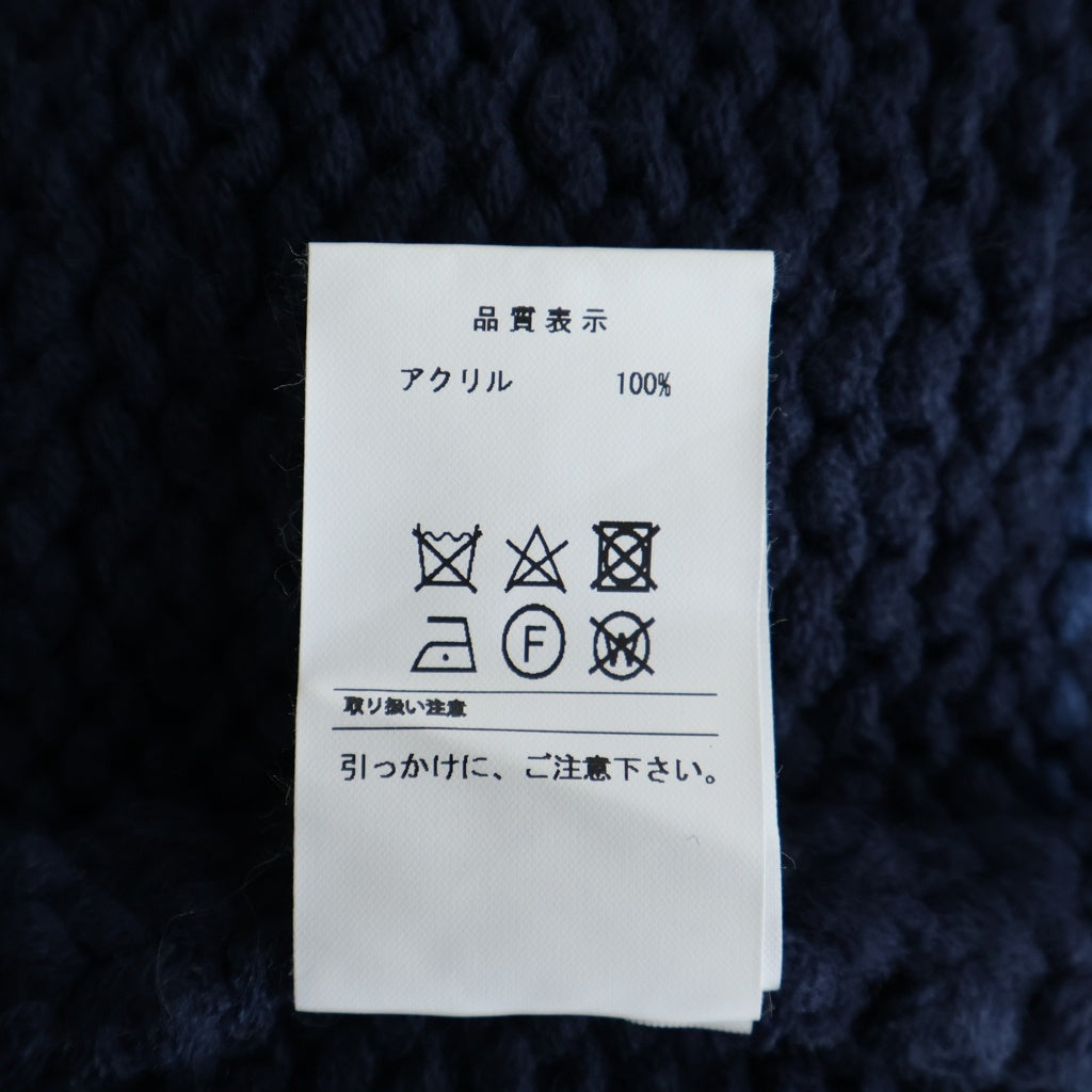 DESCENDANT(ディセンダント) 24AW DAWN COWICHAN SWEATER ダウンカウチンニット ジップアップセーター グリーン/ネイビー