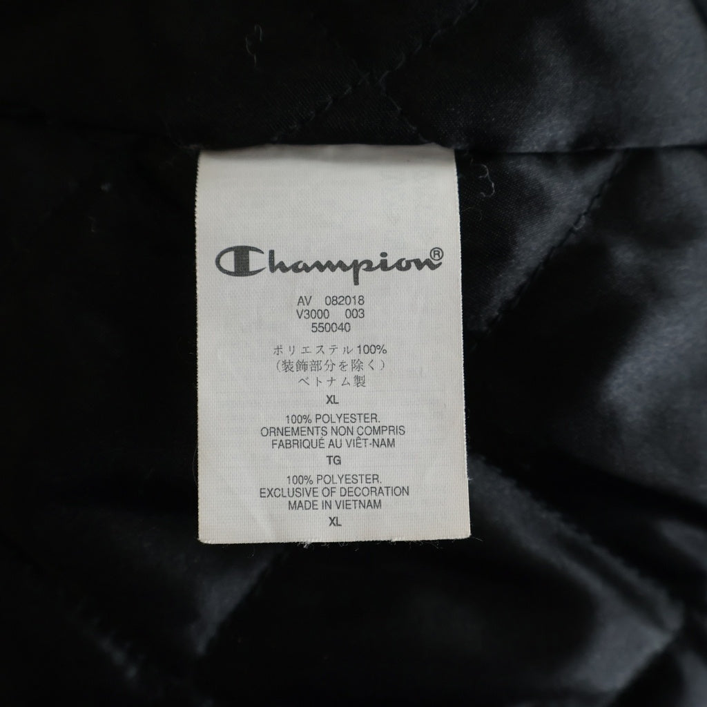 SUPREME(シュプリーム) 18AW ×CHAMPION Hooded Satin Varsity Jacket チャンピオン フーデッドサテン バーシティージャケット ブラック