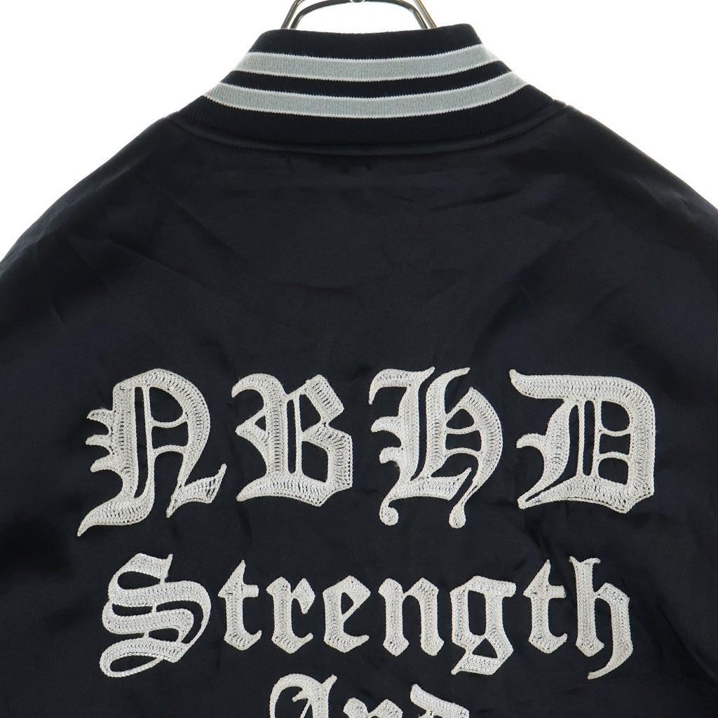 NEIGHBORHOOD(ネイバーフッド) 19SS C.C./E-JKT サテン バックエンブロイダリー ベースボールジャケット ブラック 191TSNH-JKM03