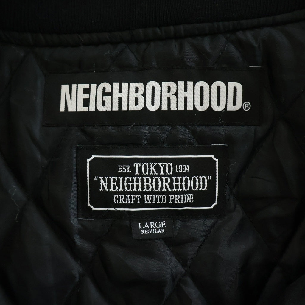 NEIGHBORHOOD(ネイバーフッド) 19SS C.C./E-JKT サテン バックエンブロイダリー ベースボールジャケット ブラック 191TSNH-JKM03