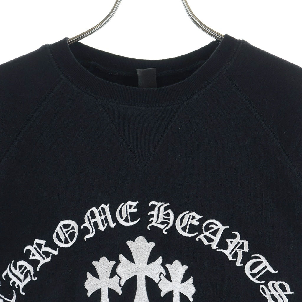 CHROME HEARTS(クロムハーツ) U SAILIN ON CREW セメタリークロスエンブロイダリー クルーネックスウェットシャツ トレーナー ブラック