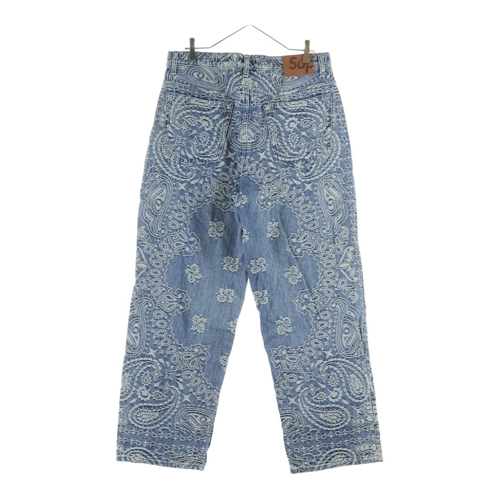 SUPREME(シュプリーム) 25SS Bandana Jacquard Baggy Jean バンダナジャガード バギージーンズ ボタンフライデニムパンツ インディゴ
