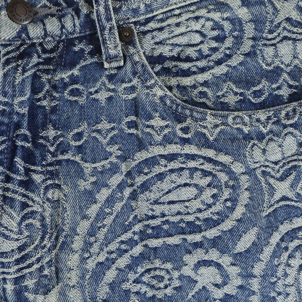 SUPREME(シュプリーム) 25SS Bandana Jacquard Baggy Jean バンダナジャガード バギージーンズ ボタンフライデニムパンツ インディゴ