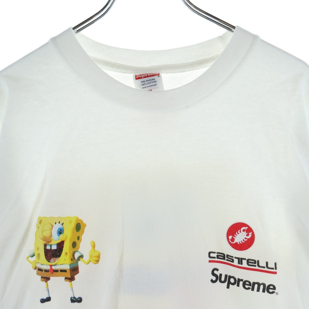 SUPREME(シュプリーム) 25SS ×SpongeBob Castelli Racing L/S Tee スポンジボブ カステリ レーシンググラフィック クルーネック 長袖Tシャツ カットソー ホワイト