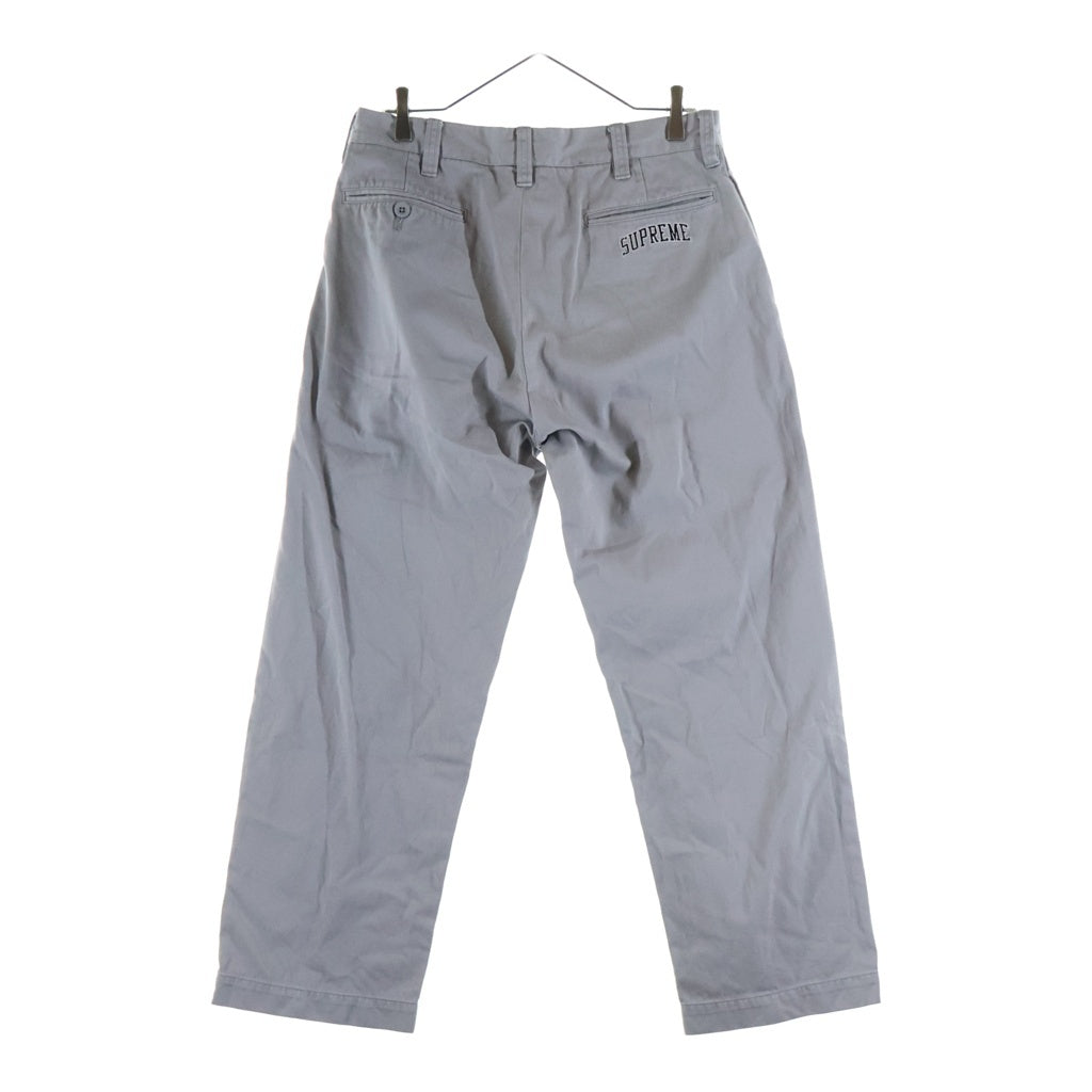 SUPREME(シュプリーム) 24SS Chino Pant ロゴエンブロイダリー チノワークパンツ グレー