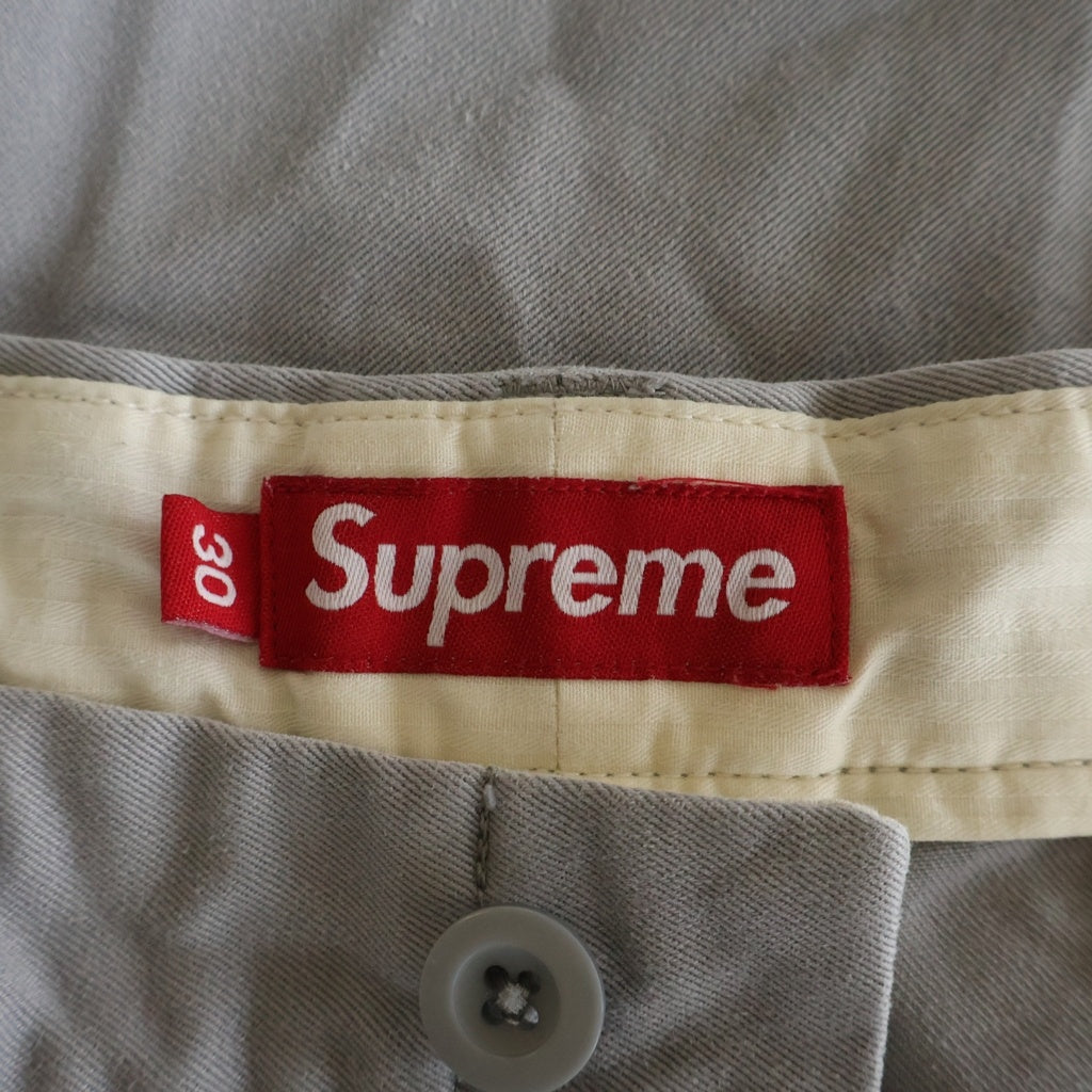SUPREME(シュプリーム) 24SS Chino Pant ロゴエンブロイダリー チノワークパンツ グレー