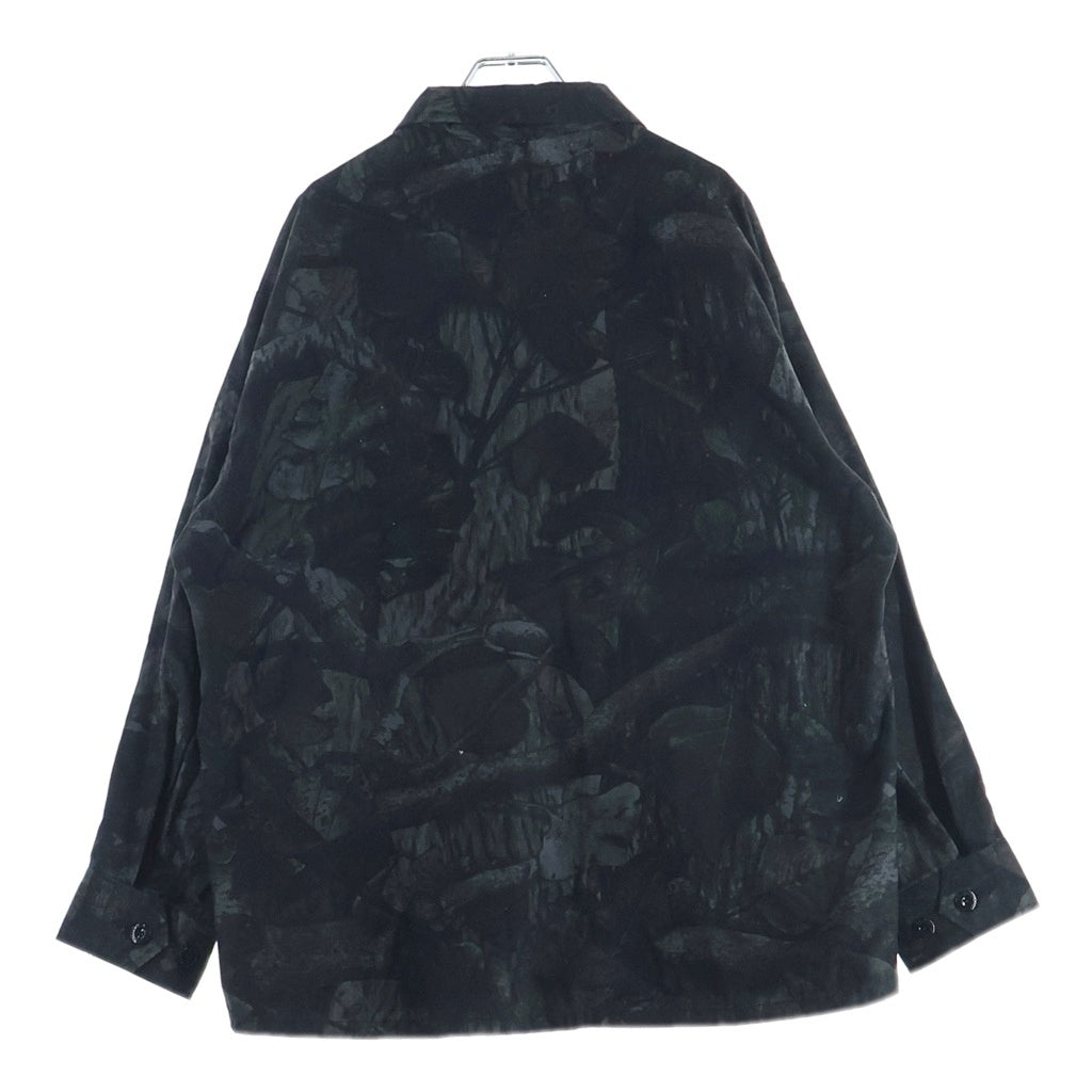 WTAPS(ダブルタップス) 19AW JUNGLE LS SHIRT ジャングル 総柄カモプリント マルチポケット シャツジャケット ブラック 192WVDT-SHM01S