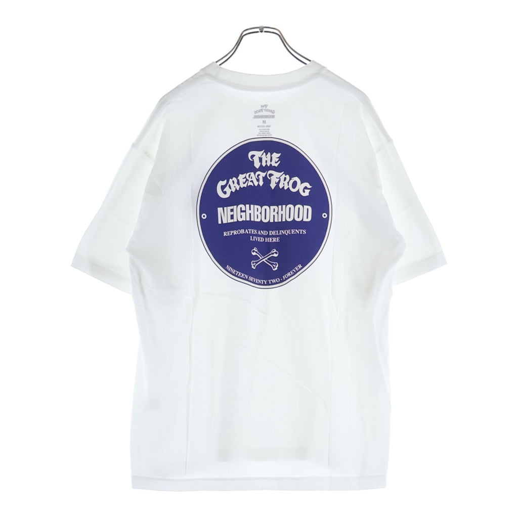 NEIGHBORHOOD(ネイバーフッド) 23SS ×GREAT FROG グレートフロッグ ロゴプリント クルーネック半袖Tシャツ カットソー ホワイト 231PCGFN-ST01S
