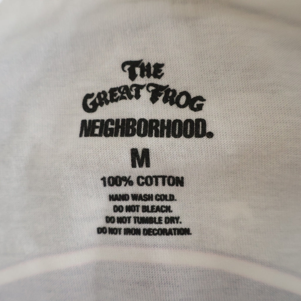 NEIGHBORHOOD(ネイバーフッド) 23SS ×GREAT FROG グレートフロッグ ロゴプリント クルーネック半袖Tシャツ カットソー ホワイト 231PCGFN-ST01S