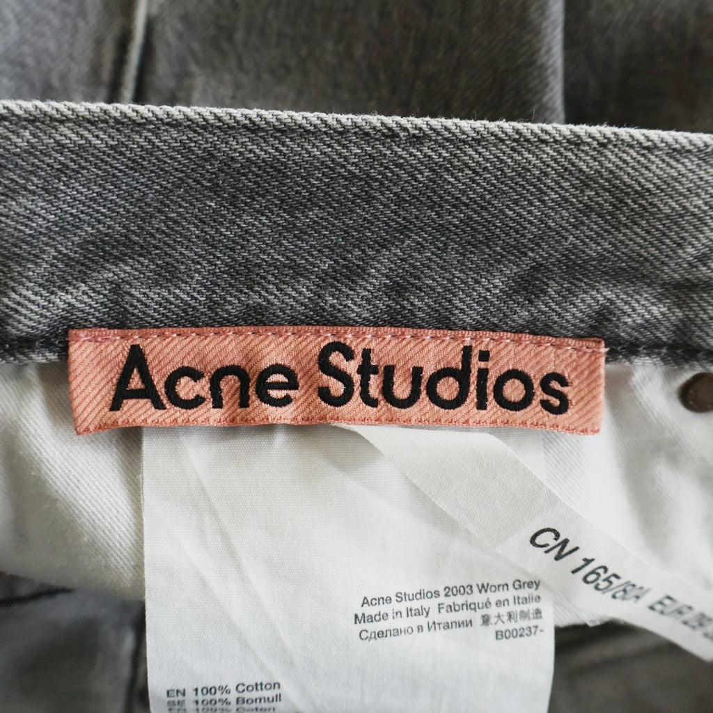 Acne Studios(アクネ ストゥディオズ) 2003 WORN GREY ルーズフィット ボタンフライ ジーンズ デニム グレー B00237-